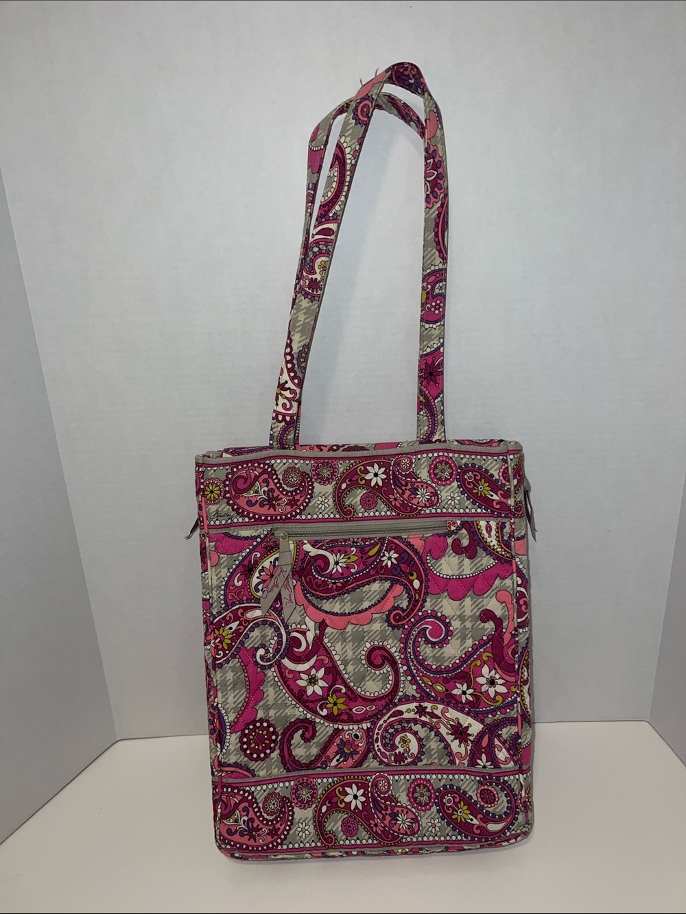 Vera Bradley Pink Paisley Quilted Shoulder Tote
